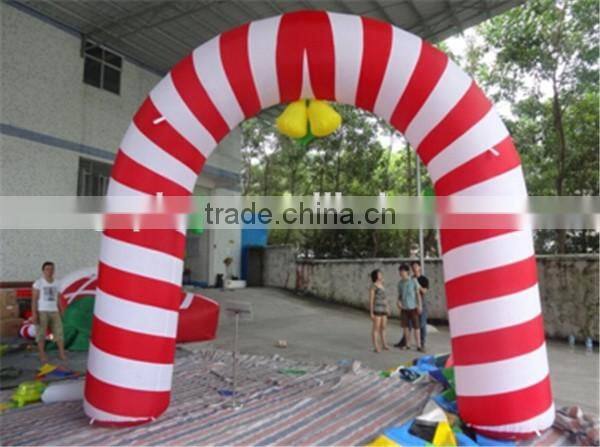 Merry Christmas arch/lovely inflatable candy arch/printing arch for Christmas decoration