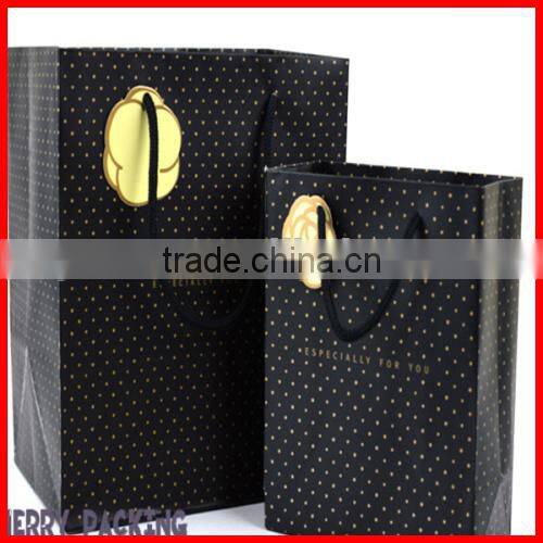 New Design Simple Craft Fancy White or Black Dot Printing Shopping Bags