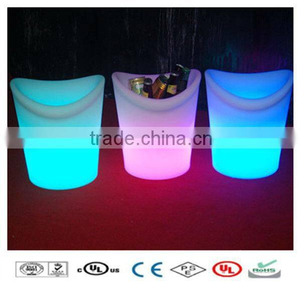 LED Lighting Colorful bar beer cooler plastic led huge ice bucket