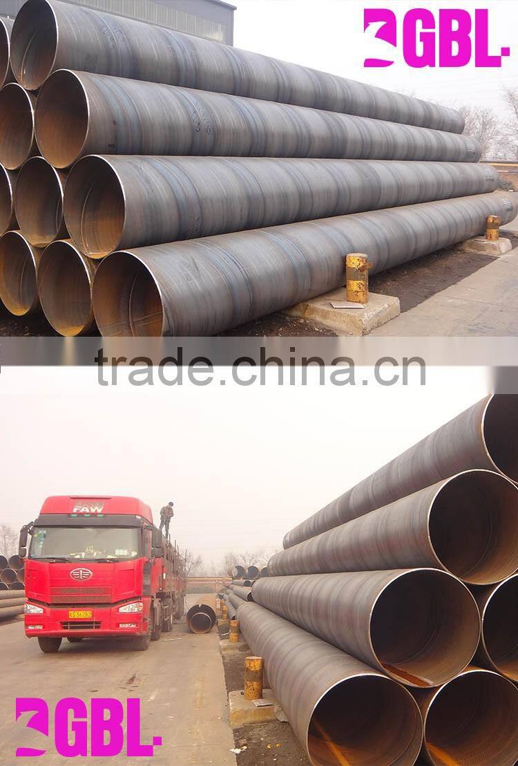 Low price ASTM a36 mild round diameter 219-3000mm spiral welded steel pipe