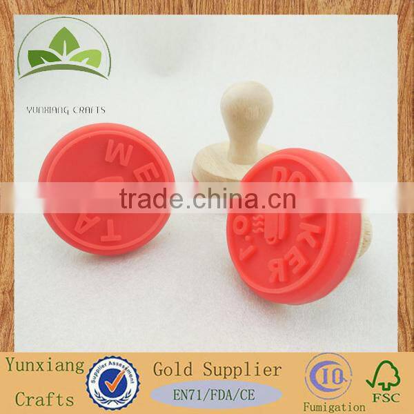 round wood stamp with silicone