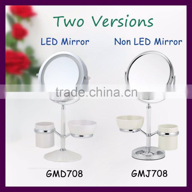 7 inch Injection Table Standing Cosmetic Makeup Mirror with holder