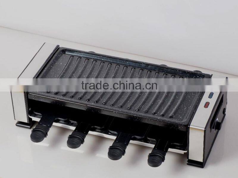 Electric raclette grill for indoor use 8 person share