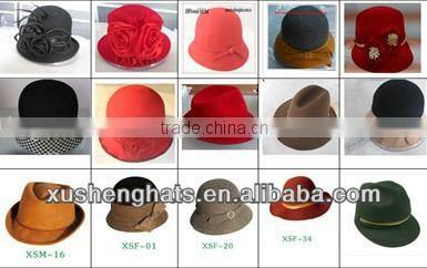 100%wool floppy hat with chain, big brim hat for ladies