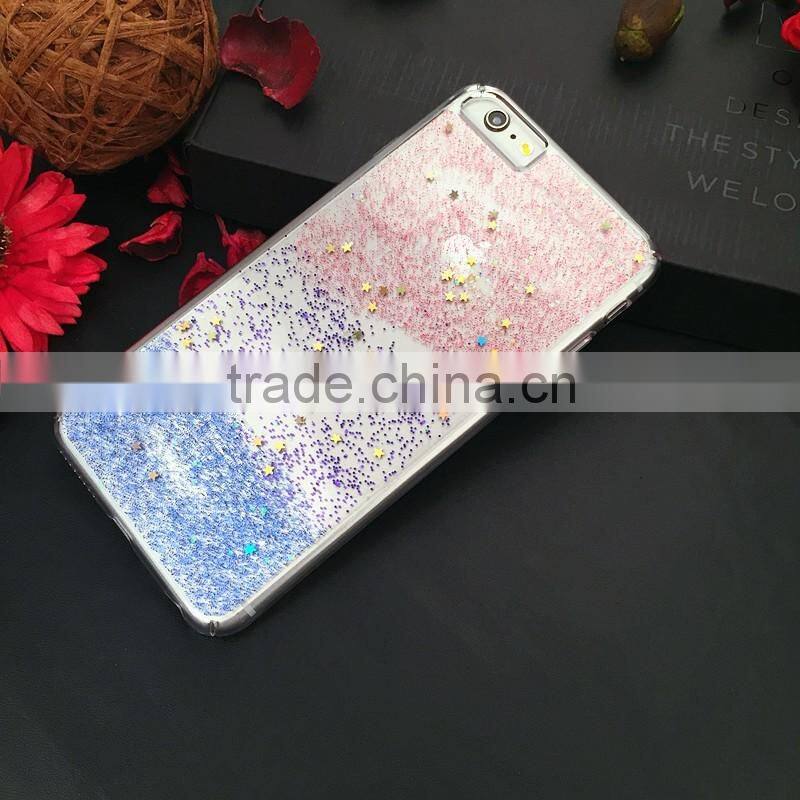 luxury Contrast color Flash powder pc shell cover for iphone