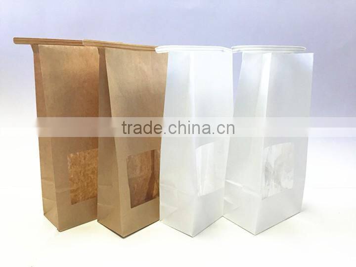 kraft Paper bread Bags with iron wire sealed /food packaging bag