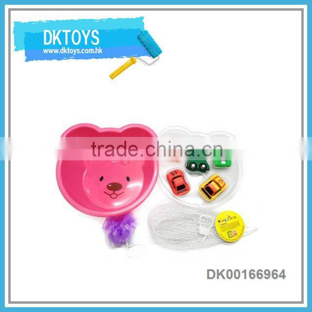 5 Pcs Cartoon Animal Shape Rotocast Toy Collection With Bowl