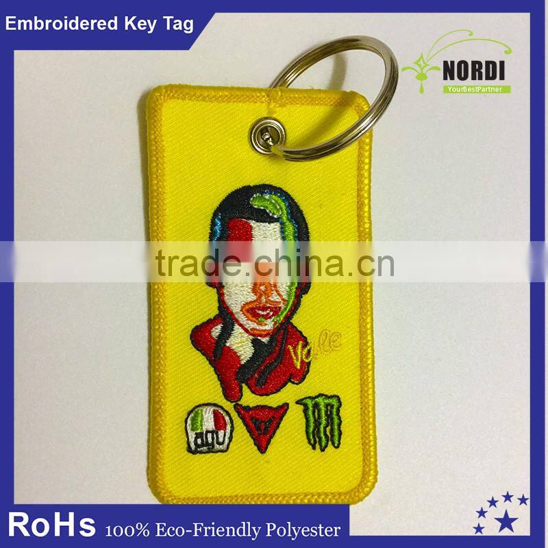 promotional Embroidery Keychain/felt keyring/ fabric key tag/High Quality In Cheap Price