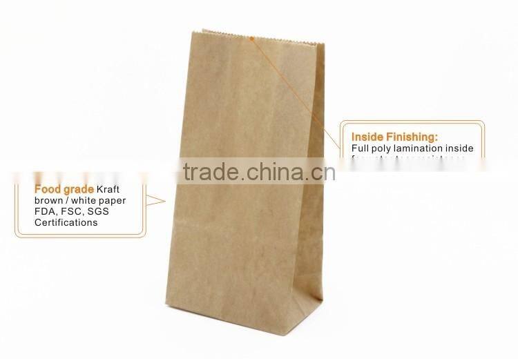 Biodegradable natural garbage paper bag on the plane