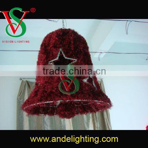 Beautiful LED 3D garland hanging bell motif light Christmas decoration
