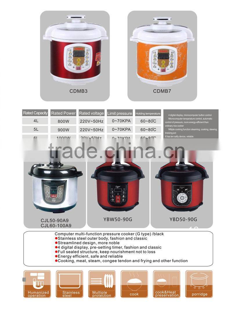 Computer Multi-function Steaming/Cooking/Stewing/Braising Pressure Cooker YBW50-90G (GMG)
