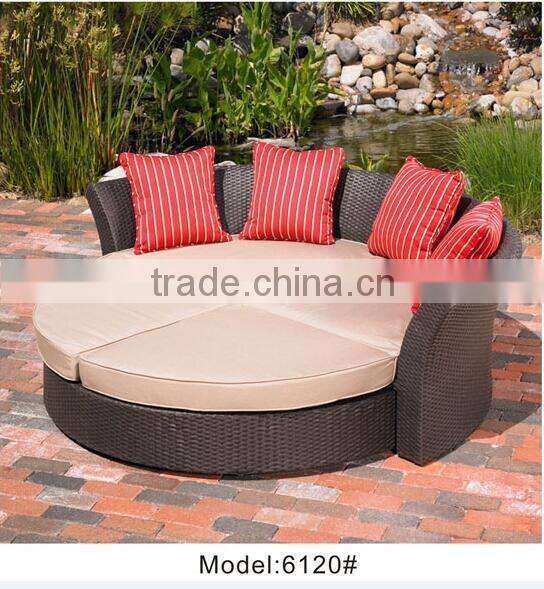 Luxury Rattan Garden Furniture Conversion Sofa Sunbed sectional sofa bed