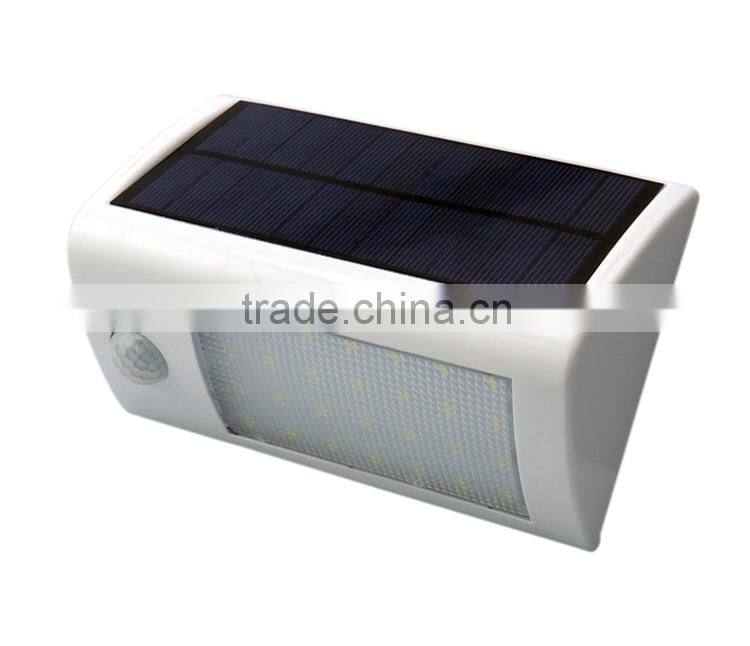 28 led white color round triangle lampshade 2200mah Ni-MH battery PIR sensor + Light control solar led wall light