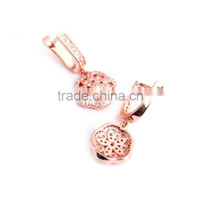 Wholesale rose gold plated 925 sterling silver latest earring