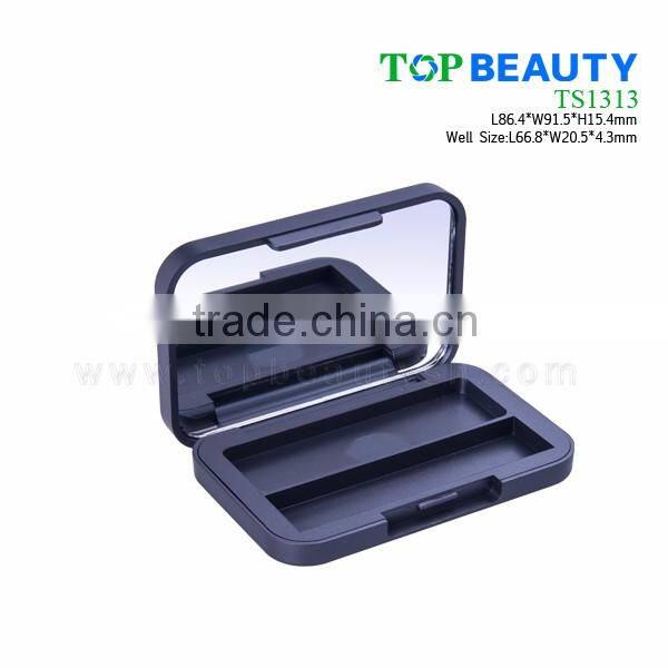 TS1313 Fashion Design Empty Matte Black With Mirror Eye Shadow Case
