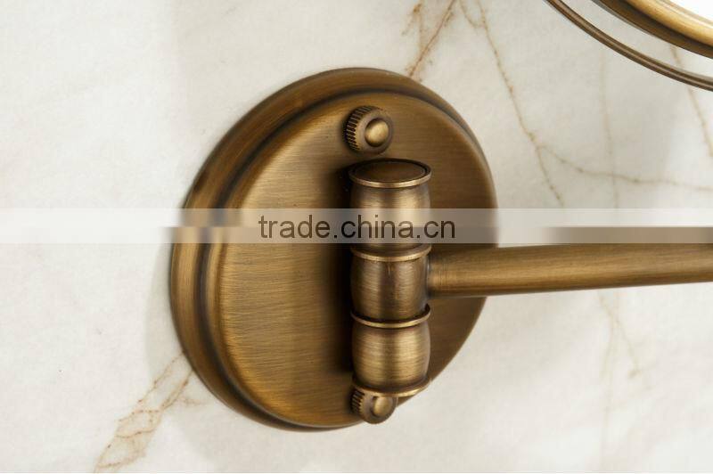 2014 new design round style wall mounted antique bronze double face bath mirror
