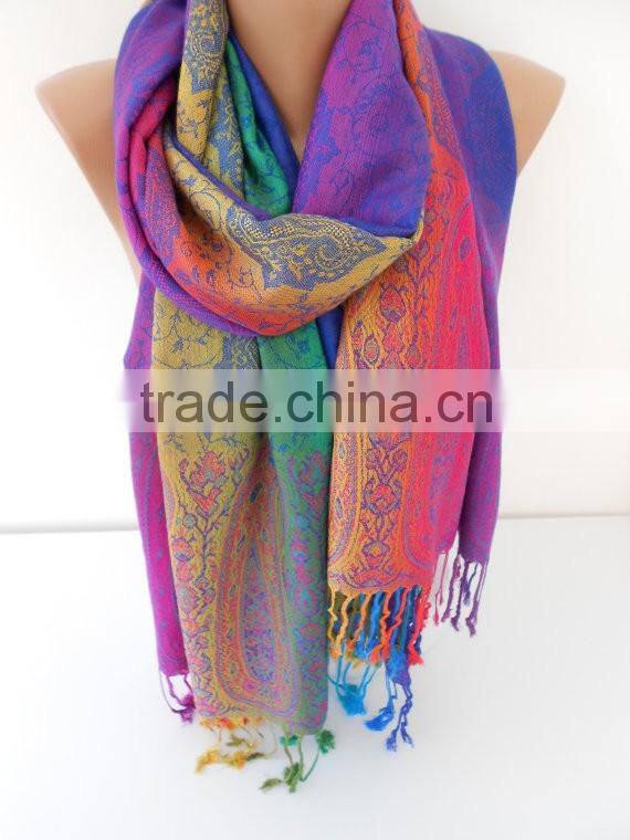 Pashmina Scarf Ombre Rainbow Scarf Spring Fall Winter Scarf