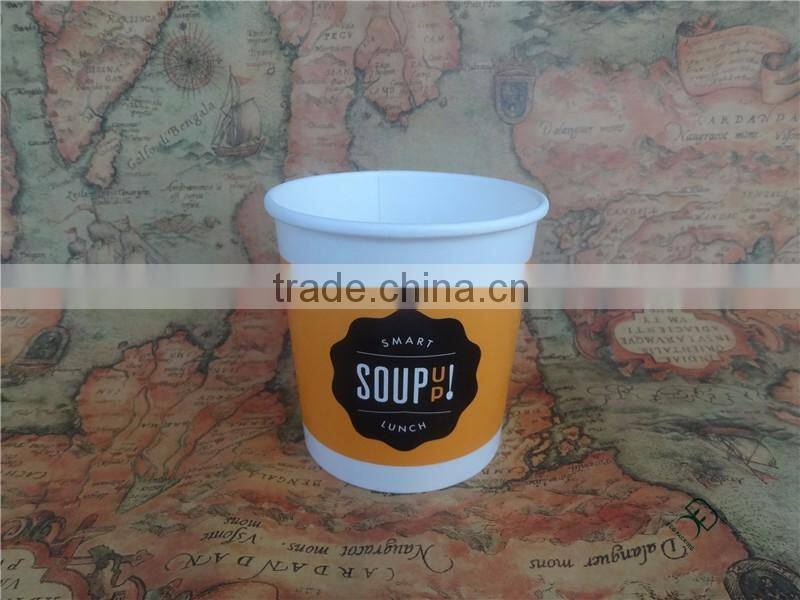 Custom printed paper soup cups with paper lids