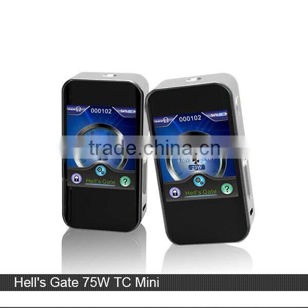 Hells gate 75watt 2inch tft screen box mod hell's gate 75w TC mini with vape connexx box mod