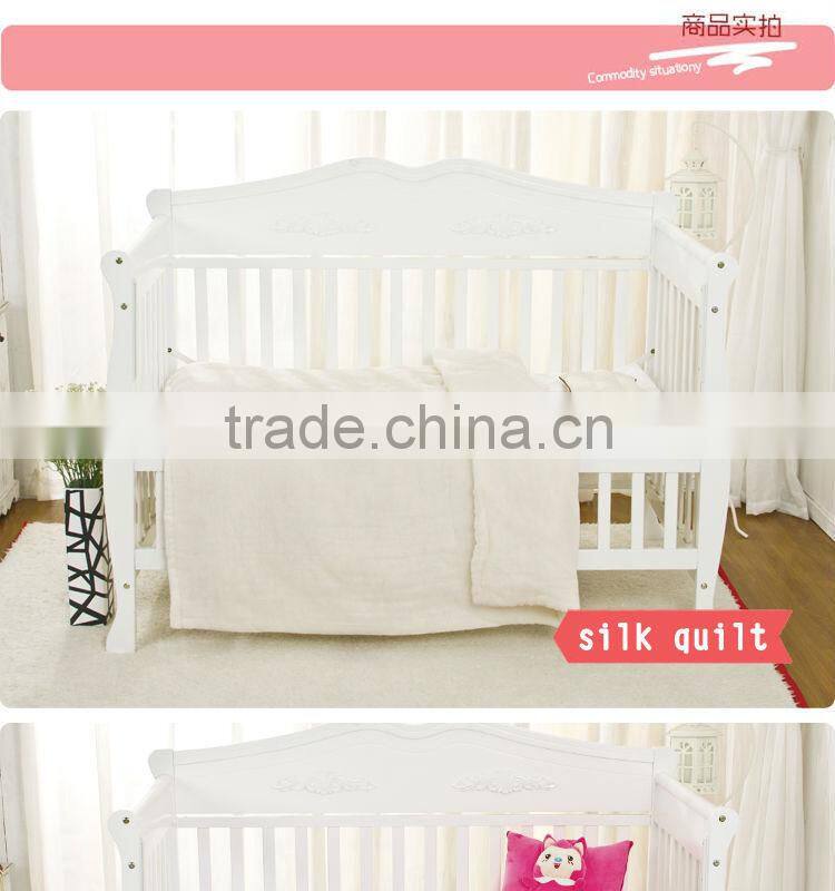 100% cotton baby silk quilt children beding quilt pink color