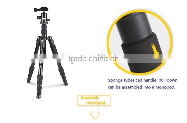 Hpusn 035lpro professional ball head aluminum tripod portable travel dslr camera tripods