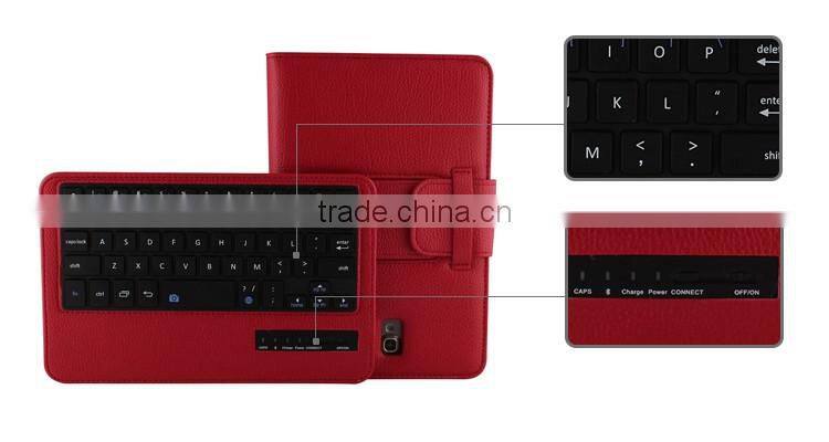 2016 New product Leather bluetooth keyboard case for GALAXY Tab S