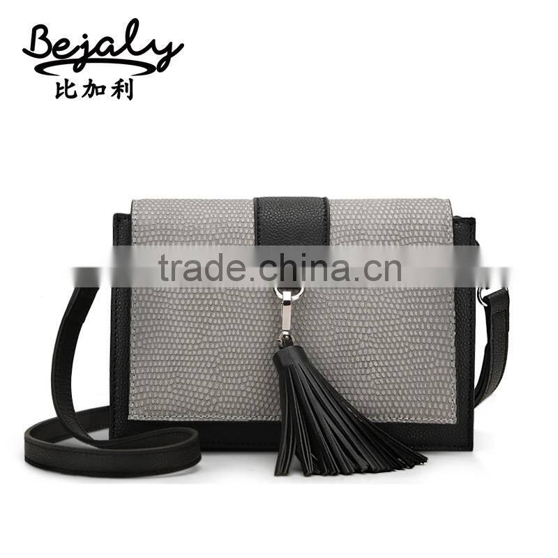 china factory products leather bags shoulder bag style with tassel