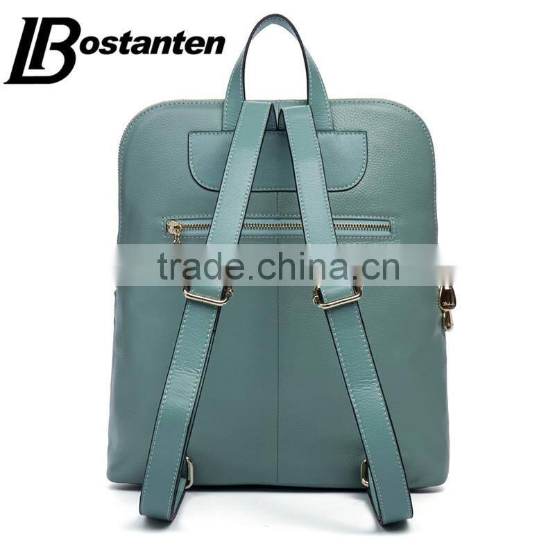 cowhide genuine leather travel backpack women mini backpack bag laptop