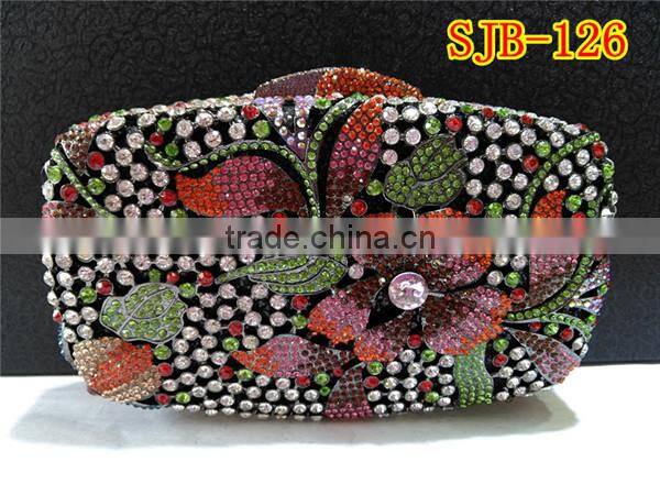 With fast shipping wonderful design high grade crystal handbag with rhinestone for evening party