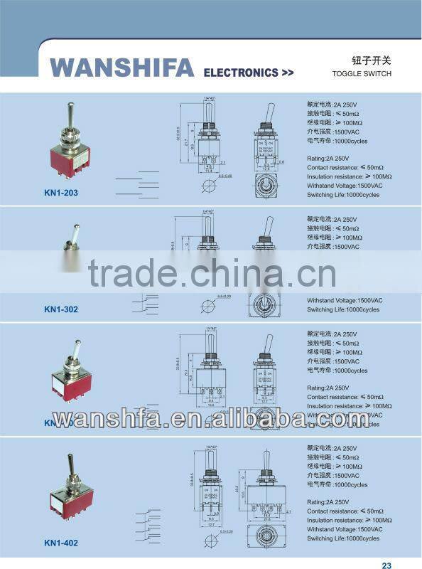 KN2-202 waterpoof mini toggle switch manufacturer from Wenzhou