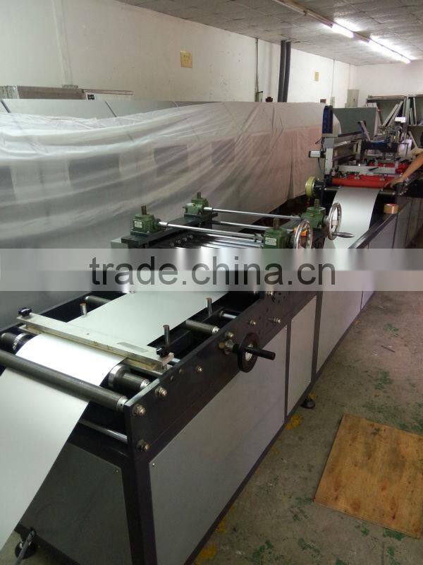 roll material Automatic Flatbed Screen Priting Machine+UV dryer/IR tunnel+ lamination+cutting