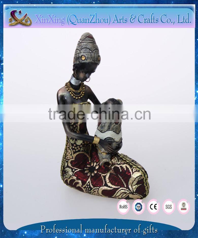 home decoration sexy african lady resin figure
