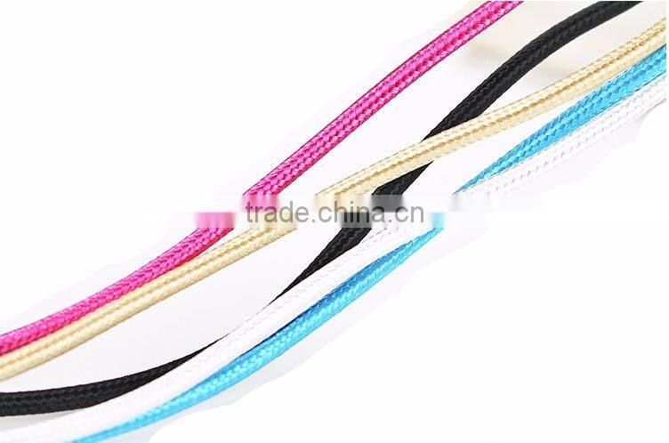 Nylon Woven USB Cable for V8 usb cable pigtail for samsung andriod phone cable