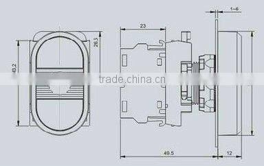 dual electrical push button switch silver contacts ABBF-11R