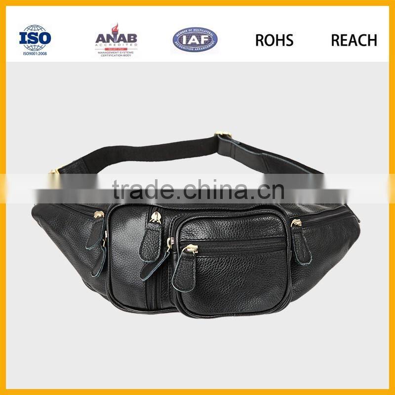 Promotional PU High Quality Elegant Multilayer Waist Bag for Man and Women