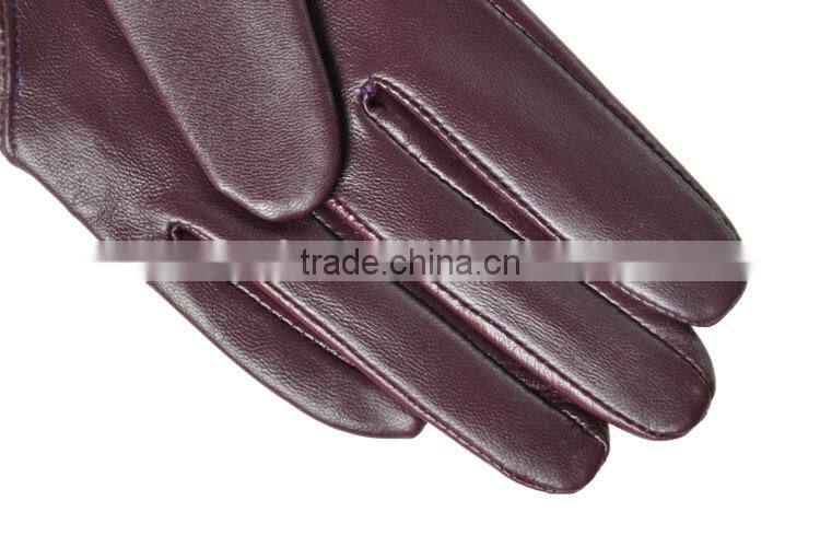 Hot selling fashion half a palm rivet decoration sheepskin drving leather gloves