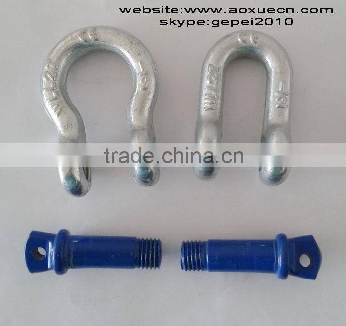 Bow shackle, d shackle, screw off hardware
