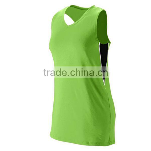 hot sale women sleeveless acid green beach volleyball jerseys