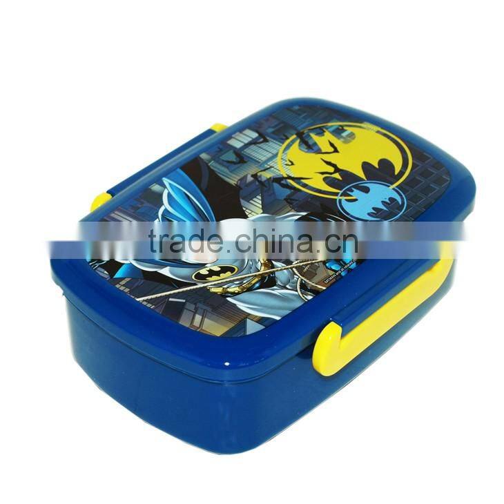 Factory audited foodgrade plastic lunch box with cartoon logo