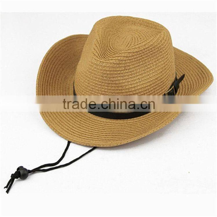 >>>>Men Summer Outdoor Beach Fishing Sun Cap Straw Collapsible Wide Brim Cowboy Hat