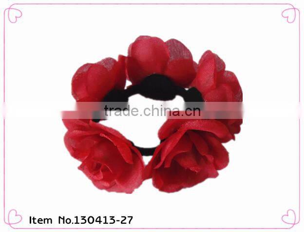 fabric flower hair scrunchie ,hair elastic band