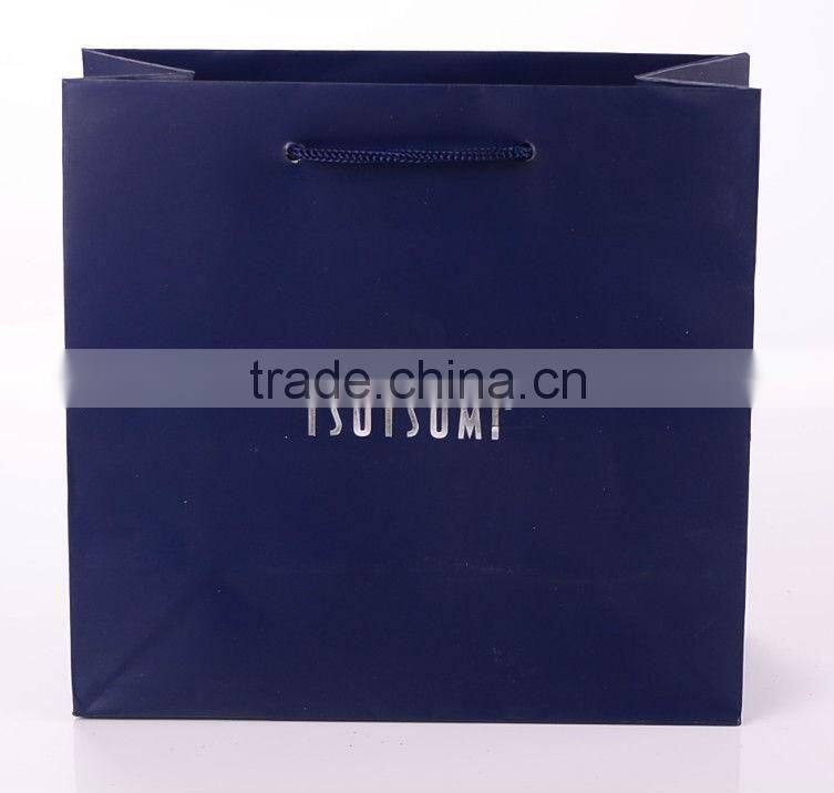 PMS Blue Color Luxury Paper Shopping Bag For Jewelry