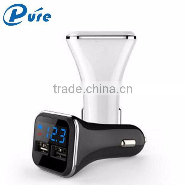 2016 Newest colorful multi usb ports car charger for iphone ipad with 5V 4.8A car charger with LED display