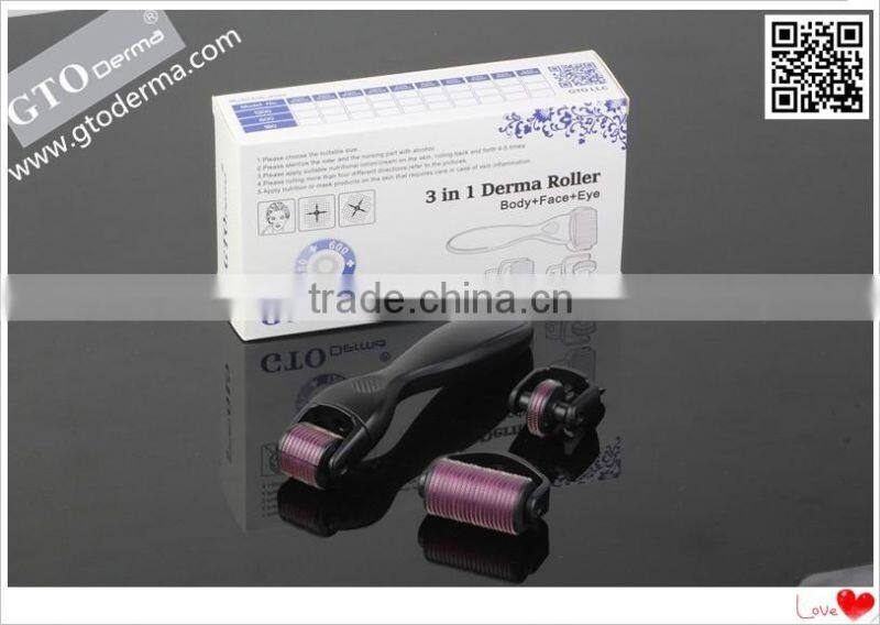 Titanium 3 in 1 derma roller for face dermaroller manufacturer price