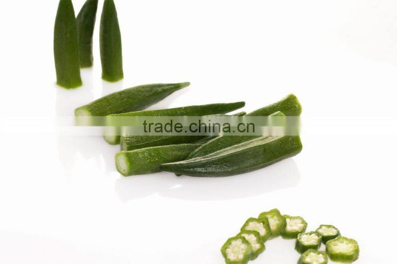 Frozen okra cut