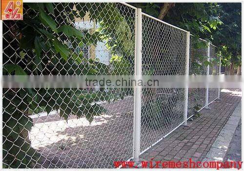 China pvc coated stainless steel wire mesh chain link fence rubber/black powder coated chain link fence
