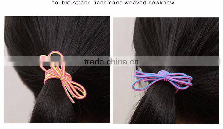 Single&double-strand elastic bowknot Custom ribbon elastic hair decoration