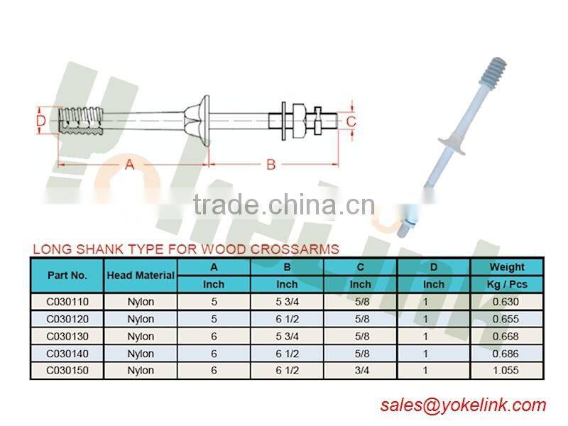 High tensile Supporting line conductors cross arm pin for werch engagement