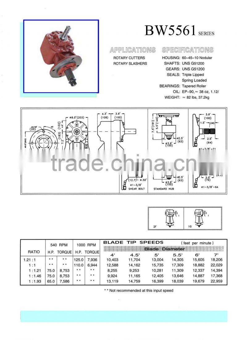 BW5561 Agricultrual Gearbox