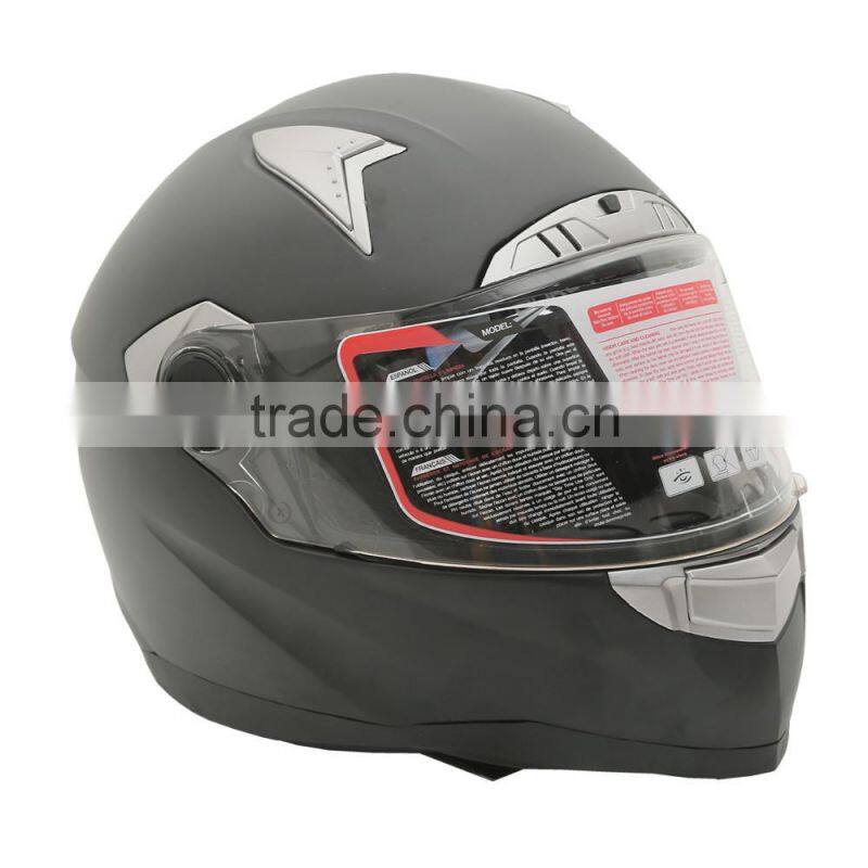DOT Black Dual Visor Full Face Street Bike Motorcycle Helmet M/L/XL/XXL Adult